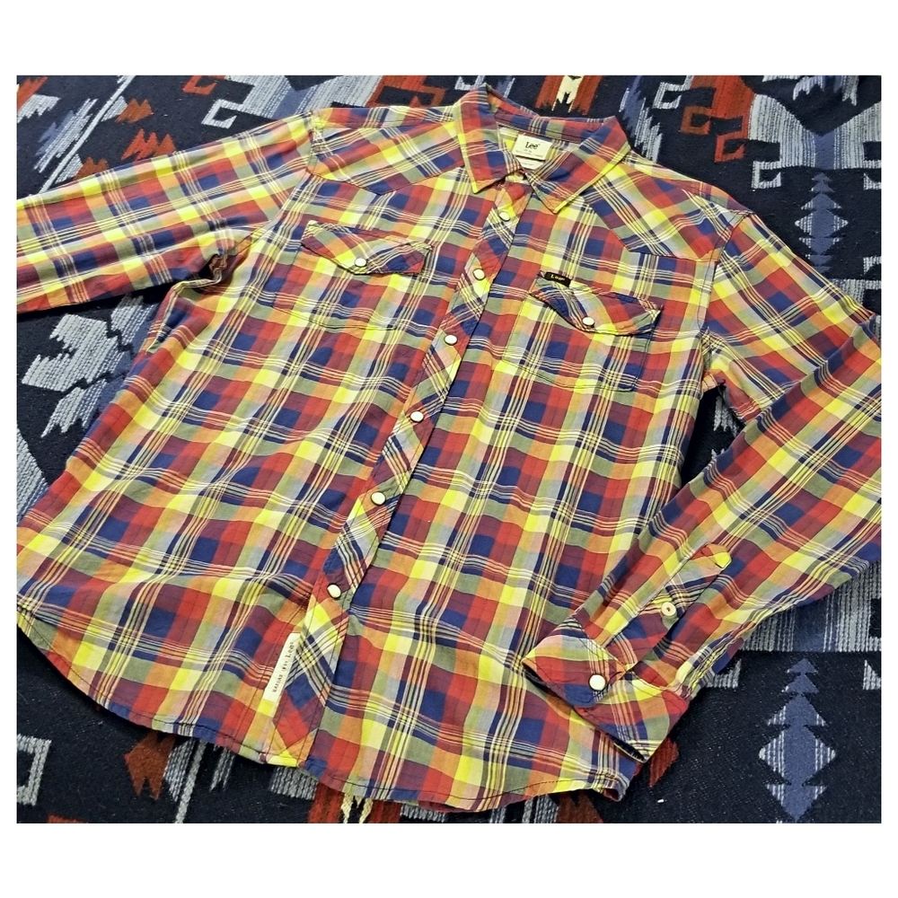 VINTAGE LEE WESTERN SHIRT- MEN'S SIZE XLARGE - Picture 3 of 7